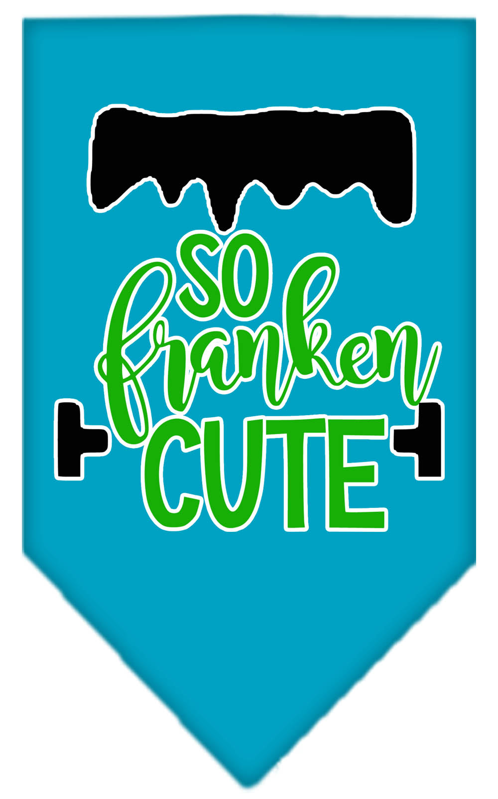 So Franken Cute Screen Print Bandana Turquoise Small